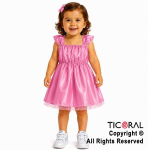 DISFRAZ PRINCESA CORTO CON BRETEL ANCHO ROSA TALLE 0